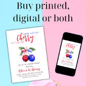 Cherry op Top Roze Blauwe Jongen of Meisje Geslach Kaart