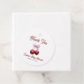 Cherry op top roze boog Baby shower Dank u Bedankjes Labels (In situ)