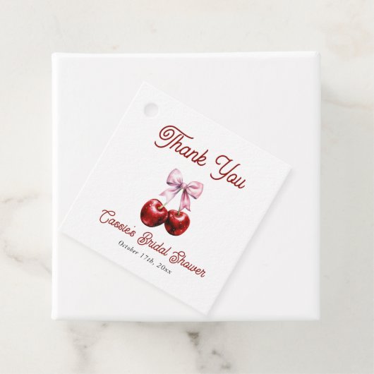 Cherry op top roze boog Vrijgezellenfeest Dank u Bedankjes Labels (In situ)