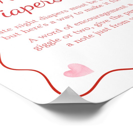 Cherry op Top Roze Bow Baby Late Night Luiers Poster (Hoek)