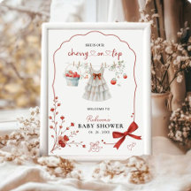 Cherry op Top Roze Bow Baby Meisje Douche Welkom