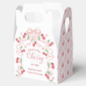 Cherry op Top roze Bow Baby shower Bedankdoosjes (Geopend)