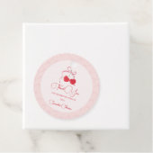 Cherry op Top Roze Bow Baby shower Bedankjes Labels (In situ)