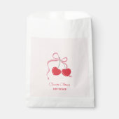 Cherry op Top Roze Bow Baby shower Bedankzakje (Voorkant)
