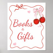 Cherry op Top Roze Bow Baby shower Boeken en Gesch Poster (Voorkant)