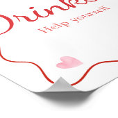 Cherry op Top Roze Bow Baby shower Drinken Poster (Hoek)