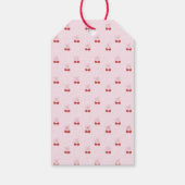Cherry op Top Roze Bow Baby shower Luier Raffle Cadeaulabel (Achterkant)