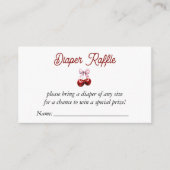 Cherry op Top Roze Bow Baby shower Luier Raffle Informatiekaartje (Voorkant)