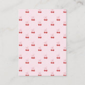 Cherry op Top Roze Bow Baby shower Luier Raffle Informatiekaartje (Achterkant)