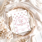 Cherry op Top Roze Bow Baby shower Luier Raffle Informatiekaartje