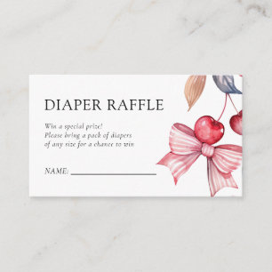 Cherry op Top Roze Bow Baby shower Luier Raffle Informatiekaartje