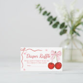 Cherry op Top Roze Bow Baby shower Luier Raffle Informatiekaartje