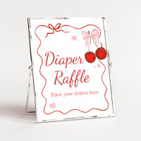 Cherry op Top Roze Bow Baby shower Luier Raffle