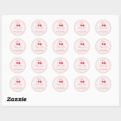 Cherry op Top Roze Bow Baby shower Ronde Sticker (Vel)