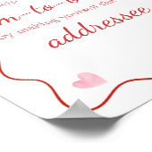 Cherry op Top Roze Bow BabyShower Envelope Station Poster (Hoek)