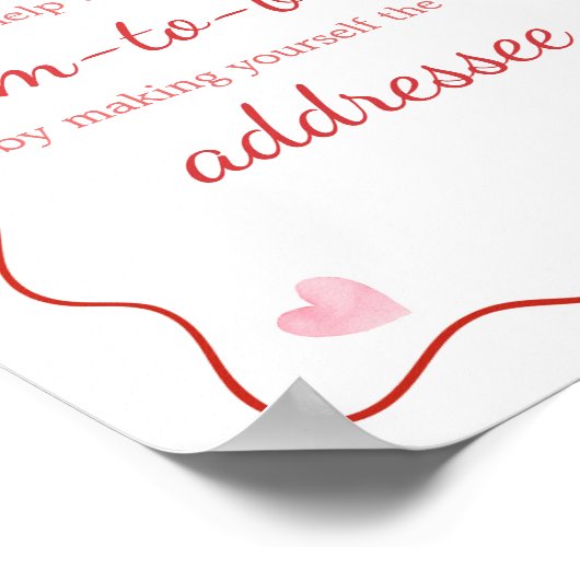 Cherry op Top Roze Bow BabyShower Envelope Station Poster (Hoek)