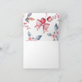 Cherry op Top Roze Bow Coquette Baby shower Bedankkaart (Binnen)