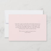 Cherry op Top Roze Bow Coquette Baby shower Bedankkaart (Achterkant)