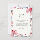 Cherry op Top Roze Bow Coquette Baby shower Bedankkaart (Voorkant)