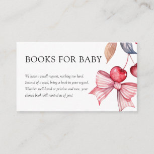 Cherry op Top Roze Bow Coquette Baby shower Informatiekaartje