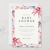 Cherry op Top Roze Bow Coquette Baby shower Kaart (Voorkant)