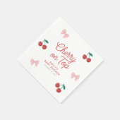 Cherry op Top Roze Bow Coquette Baby shower Servet (Hoek)