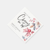 Cherry op Top Roze Bow Coquette Baby shower Servet (Hoek)