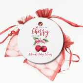 Cherry op Top Roze Bow Meisje Baby shower Bedankjes Labels