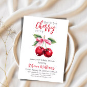 Cherry op Top Roze Bow Meisje Baby shower Kaart