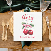 Cherry op Top Roze Bow Meisje Baby shower Servet