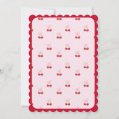 Cherry op Top Roze Bow Rode Baby Meisje Douche Kaart (Achterkant)