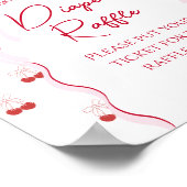 Cherry op Top Roze Bow Rode Baby Meisje Douche Poster (Hoek)