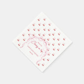 Cherry op Top Roze Bow Rode Baby Meisje Douche Servet (Hoek)