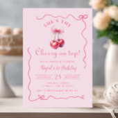 Cherry op Top Roze Handgetrokken Verjaardag met Bo Kaart