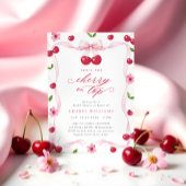 Cherry op top roze lint Vrijgezellenfeest Kaart