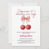 Cherry op Top Roze Meisje Minimalistisch Baby show Kaart (Voorkant)