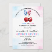 Cherry op top roze of blauw geslacht onthullen kaart (Voorkant)