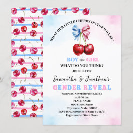 Cherry op top roze of blauw geslacht onthullen kaart