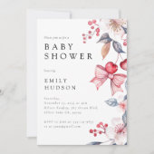 Cherry op Top Schattige Bow Coquette Baby shower Kaart (Voorkant)