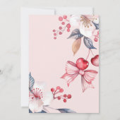 Cherry op Top Schattige Bow Coquette Baby shower Kaart (Achterkant)