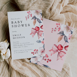 Cherry op Top Schattige Bow Coquette Baby shower Kaart