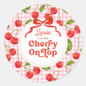 Cherry op Top Verjaardag Sticker (Voorkant)