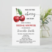 Cherry op Top Vrijgezellenfeest Minimalist Kaart (Staand voorkant)