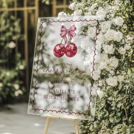 Cherry op Top Vrijgezellenfeest Welkom Acryl Bord