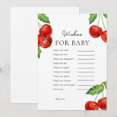 Cherry op top Wensen voor Baby shower Game Kaart (Voorkant / Achterkant)