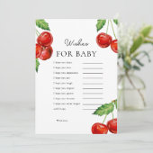 Cherry op top Wensen voor Baby shower Game Kaart (Staand voorkant)