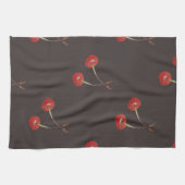 Cherry Pair Pattern (Dark Chocolate) Theedoek (Horizontaal)