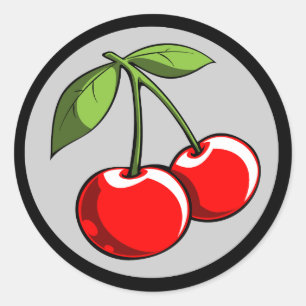Cherry Pair Ronde Sticker