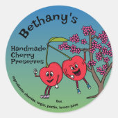 Cherry Pals Funny Cartoon Jam Pie en meer Ronde Sticker (Voorkant)