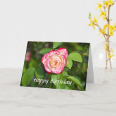 Cherry Parfait Roos Happy Birthday Kaart (Gele Bloem)